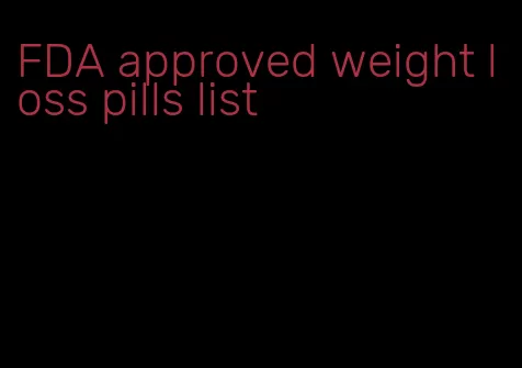 FDA approved weight loss pills list