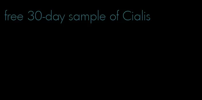 free 30-day sample of Cialis