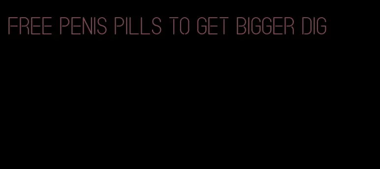 free penis pills to get bigger dig