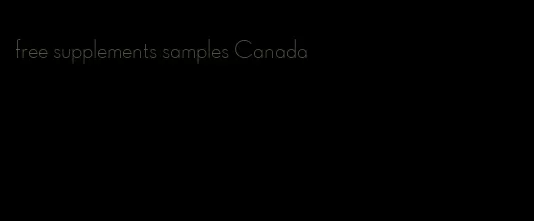 free supplements samples Canada