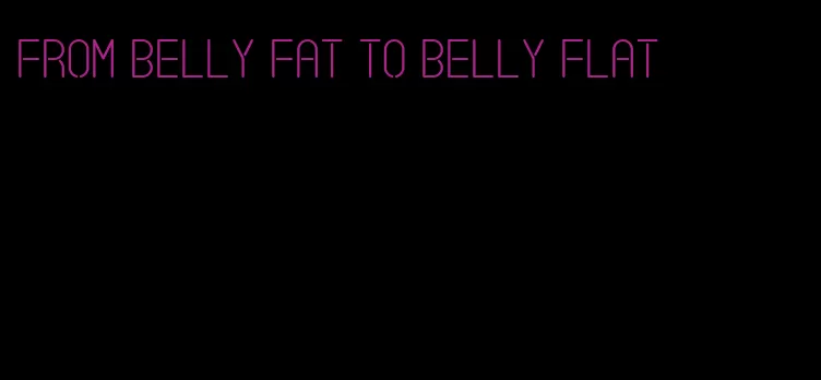 from belly fat to belly flat