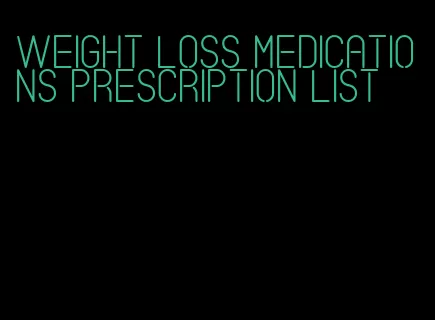 weight loss medications prescription list