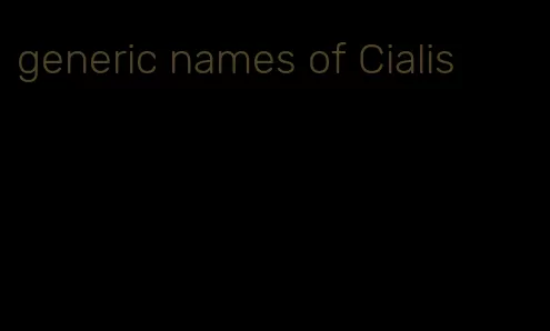 generic names of Cialis