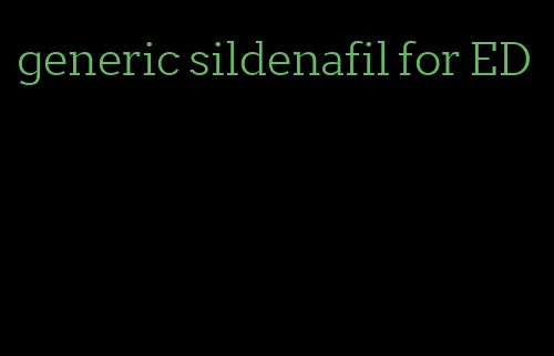 generic sildenafil for ED