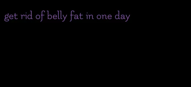 get rid of belly fat in one day