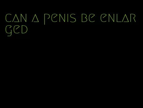 can a penis be enlarged