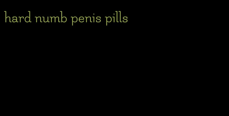 hard numb penis pills