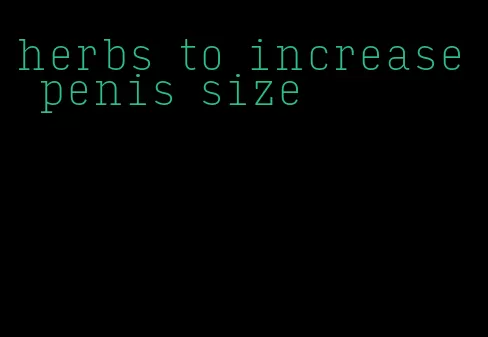 herbs to increase penis size