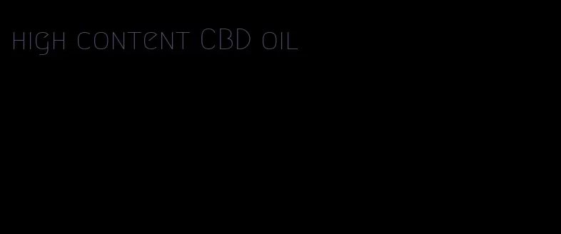 high content CBD oil