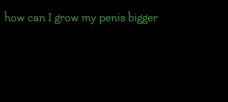 how can I grow my penis bigger