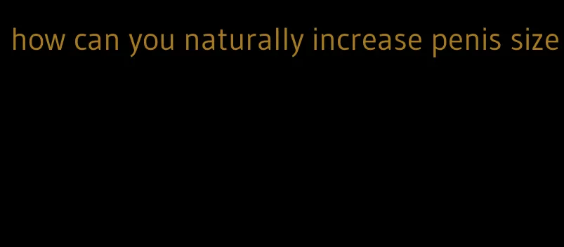 how can you naturally increase penis size