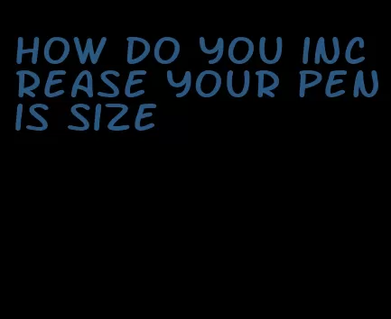 how do you increase your penis size