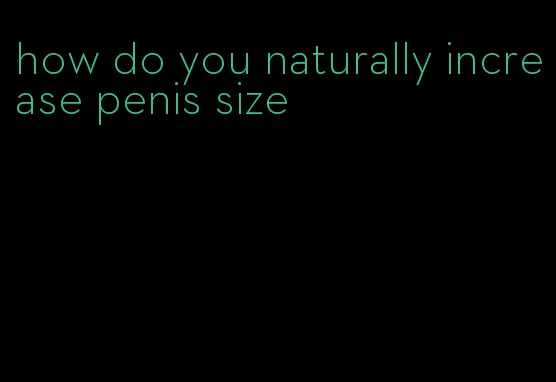 how do you naturally increase penis size