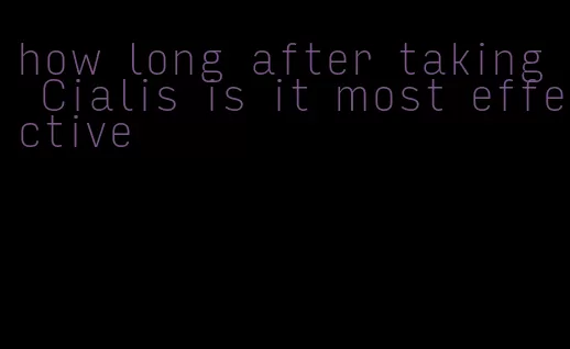how long after taking Cialis is it most effective