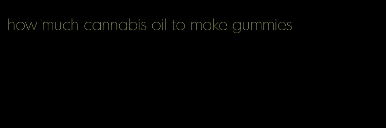 how much cannabis oil to make gummies