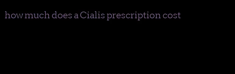 how much does a Cialis prescription cost