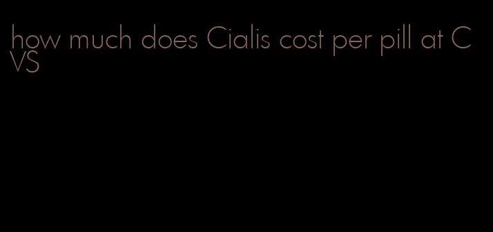 how much does Cialis cost per pill at CVS