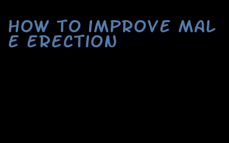 how to improve male erection