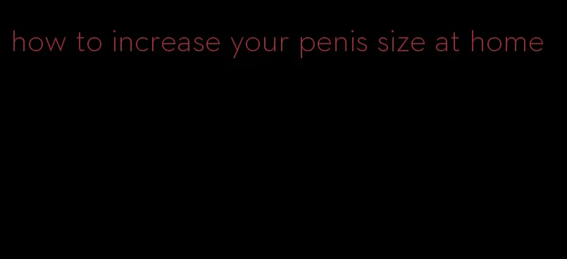 how to increase your penis size at home