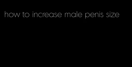 how to increase male penis size