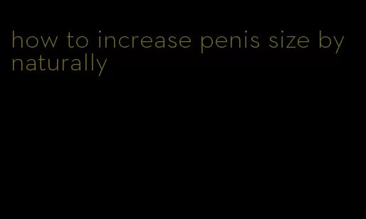 how to increase penis size by naturally