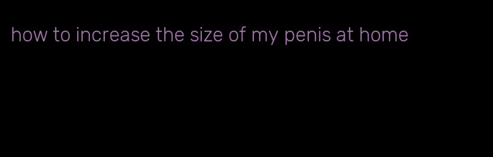 how to increase the size of my penis at home