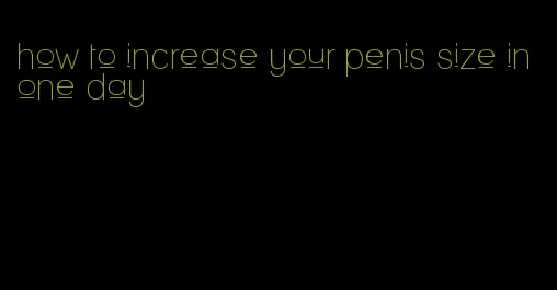 how to increase your penis size in one day