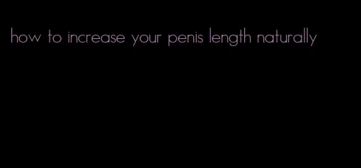 how to increase your penis length naturally