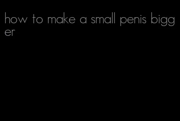 how to make a small penis bigger