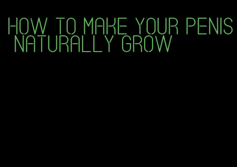 how to make your penis naturally grow