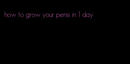 how to grow your penis in 1 day