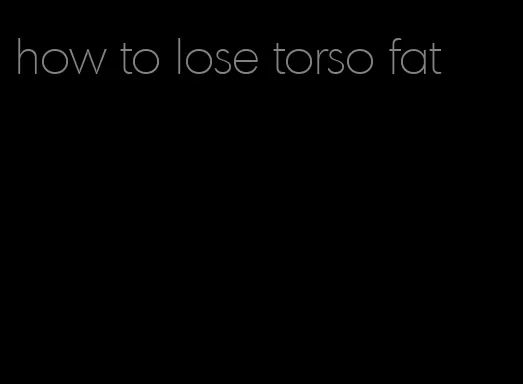 how to lose torso fat