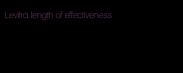 Levitra length of effectiveness