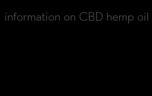 information on CBD hemp oil