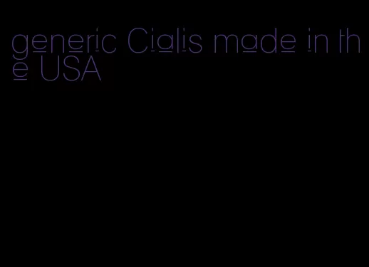 generic Cialis made in the USA