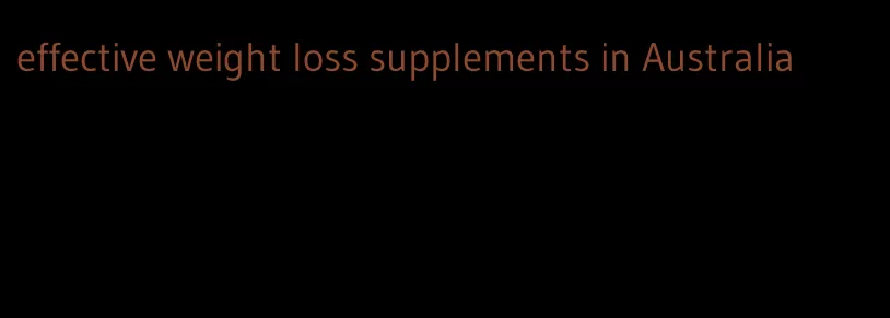 effective weight loss supplements in Australia