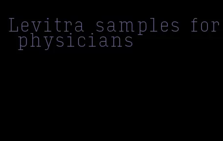 Levitra samples for physicians