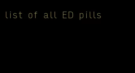 list of all ED pills