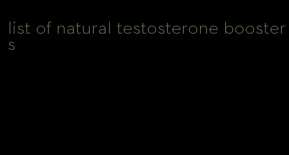 list of natural testosterone boosters