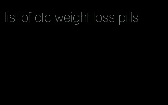 list of otc weight loss pills