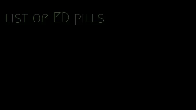 list of ED pills