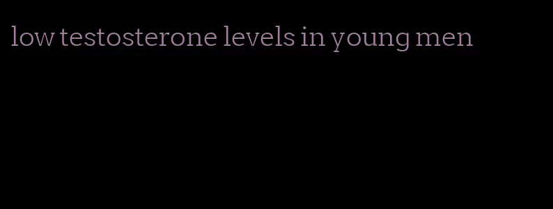 low testosterone levels in young men