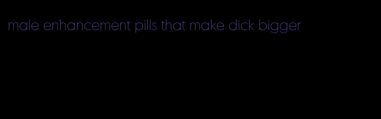 male enhancement pills that make dick bigger