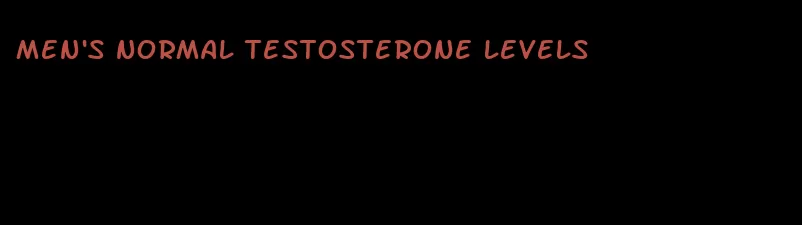 men's normal testosterone levels