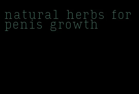 natural herbs for penis growth