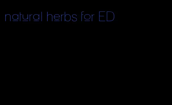 natural herbs for ED