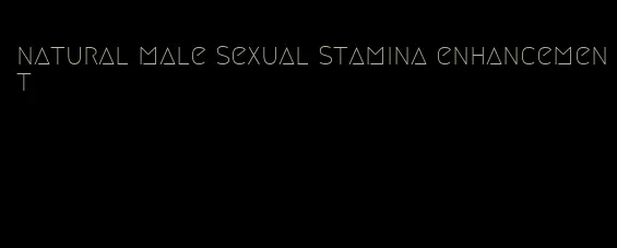 natural male sexual stamina enhancement