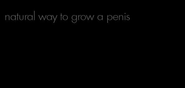 natural way to grow a penis