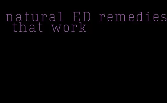 natural ED remedies that work