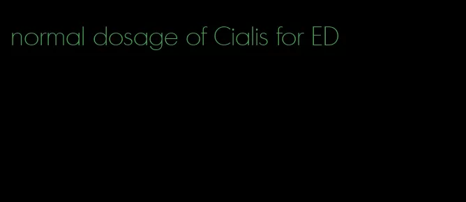 normal dosage of Cialis for ED